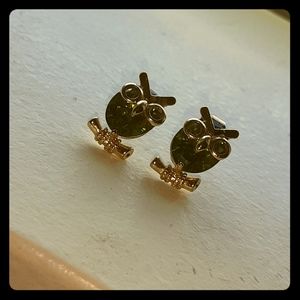 Emerald green owl earrings